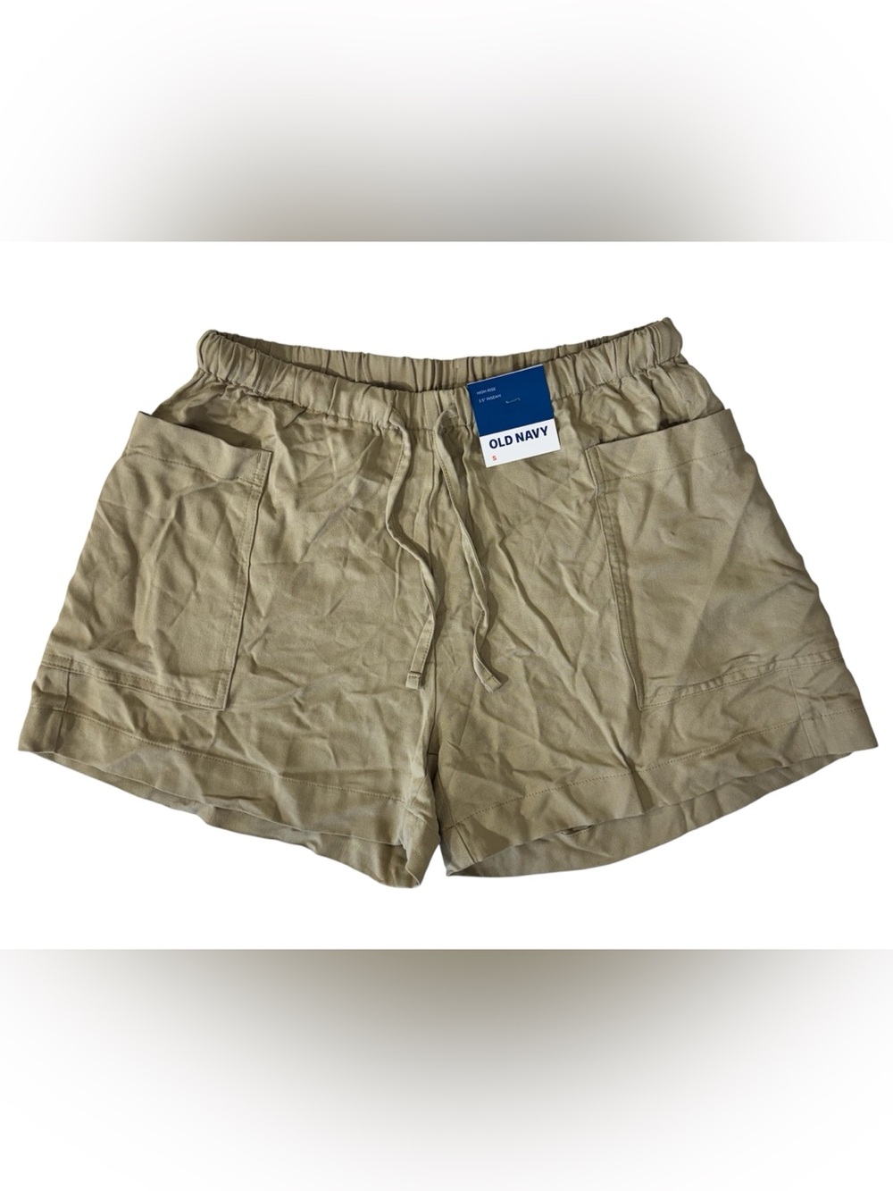 NWT Old Navy Womens S High Rise Cargo Utility Short Khaki Beige Lightweight